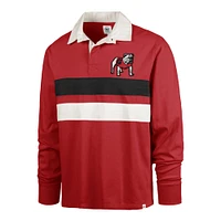 Men's '47 Red Georgia Bulldogs Clubhouse Knox Thames Long Sleeve Rugby Polo