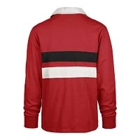 Men's '47 Red Georgia Bulldogs Clubhouse Knox Thames Long Sleeve Rugby Polo