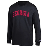 Men's Champion  Black Georgia Bulldogs Basic Arch Long Sleeve T-Shirt