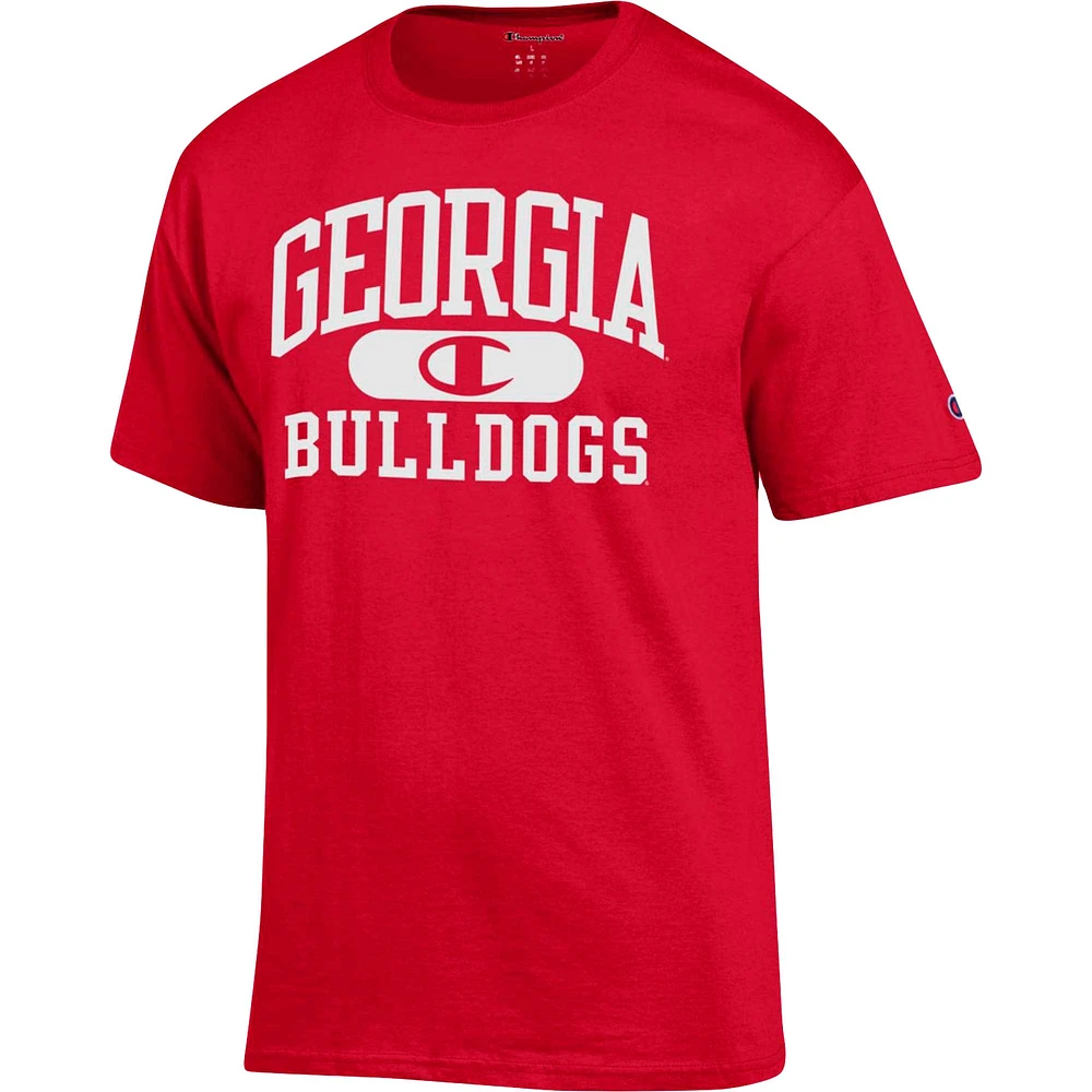Men's Champion Red Georgia Bulldogs Arch Pill T-Shirt