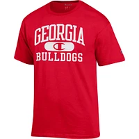 Men's Champion Red Georgia Bulldogs Arch Pill T-Shirt