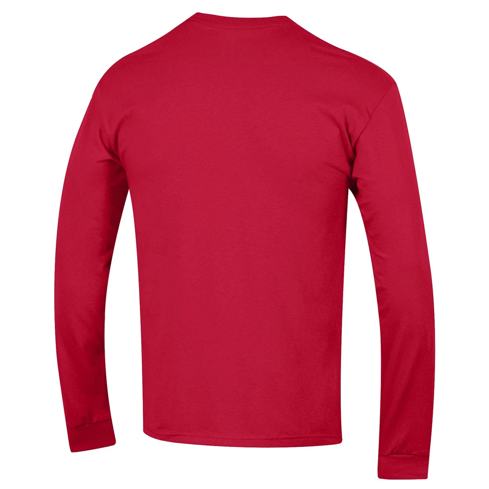Men's Champion  Red Georgia Bulldogs Basic Arch Long Sleeve T-Shirt
