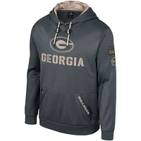Men's Colosseum Charcoal Georgia Bulldogs OHT Military Appreciation Pullover Hoodie
