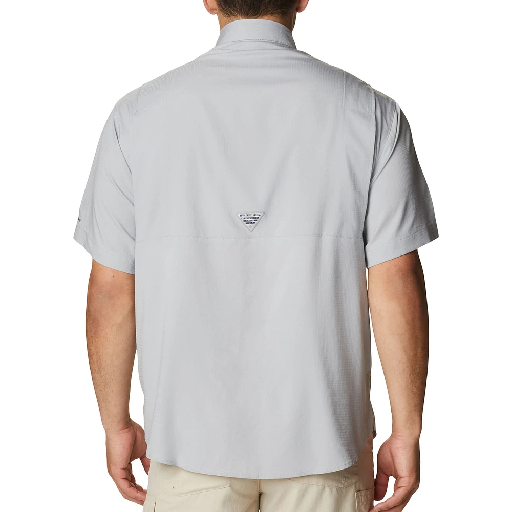 Men's Columbia Gray Georgia Bulldogs Big & Tall Collegiate Tamiami Omni-Shade Full-Button Shirt