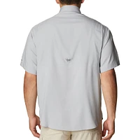 Men's Columbia Gray Georgia Bulldogs Big & Tall Collegiate Tamiami Omni-Shade Full-Button Shirt