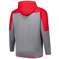 Veste à capuche zippée complète en pièces pour hommes Fanatics rouge/gris Georgia Bulldogs Big & Tall