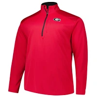 Men's Fanatics Red Georgia Bulldogs Big & Tall Defender Quarter-Zip Top