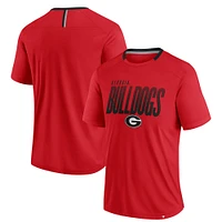 Men's Fanatics Red Georgia Bulldogs Defender Fade Slant T-Shirt