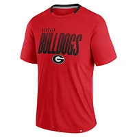 Men's Fanatics Red Georgia Bulldogs Defender Fade Slant T-Shirt