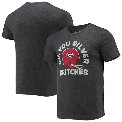 Men's Homefield Heathered Charcoal Georgia Bulldogs Vintage Go You Silver Britches T-Shirt