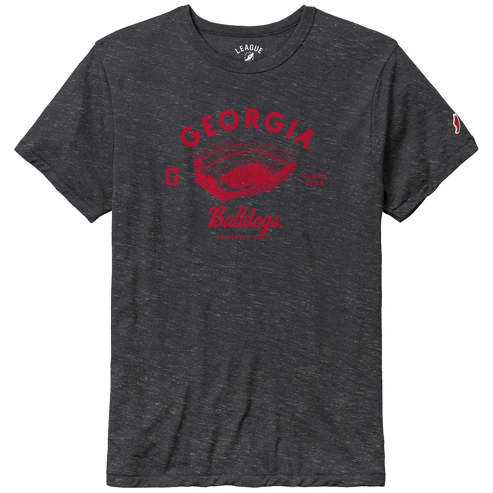 T-shirt triple mélange League Collegiate Wear pour hommes Heather Charcoal Georgia Bulldogs Stadium Victory Falls