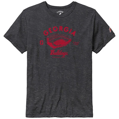 T-shirt triple mélange League Collegiate Wear pour hommes Heather Charcoal Georgia Bulldogs Stadium Victory Falls