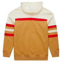 Men's Mitchell & Ness Cream Georgia Bulldogs Big Tall Head Coach Pullover Hoodie