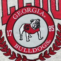 Men's Mitchell & Ness Heather Gray Georgia Bulldogs Arched Fleece Crewneck Pullover Sweatshirt