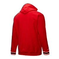 Men's Mitchell & Ness Red Georgia Bulldogs Chainstich Fleece Pullover Hoodie