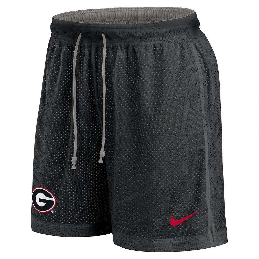 Men's Nike Black/Heather Gray Georgia Bulldogs Player Reversible Shorts