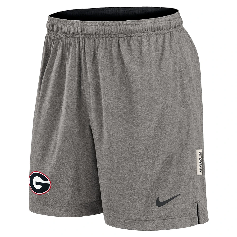 Men's Nike Black/Heather Gray Georgia Bulldogs Player Reversible Shorts