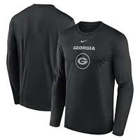 Men's Nike Black Georgia Bulldogs 2024 On-Court Basketball Practice Legend Performance Long Sleeve T-Shirt