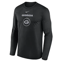 Men's Nike Black Georgia Bulldogs 2024 On-Court Basketball Practice Legend Performance Long Sleeve T-Shirt