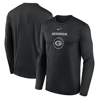Men's Nike Black Georgia Bulldogs 2024 On-Court Basketball Practice Legend Performance Long Sleeve T-Shirt