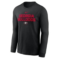 Men's Nike Black Georgia Bulldogs 2025 Sideline Performance Long Sleeve T-Shirt