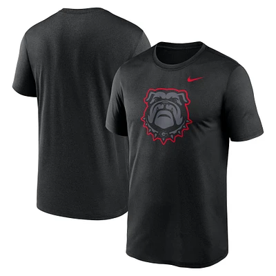 T-shirt Nike noir Georgia Bulldogs pour homme avec logo Legend Performance