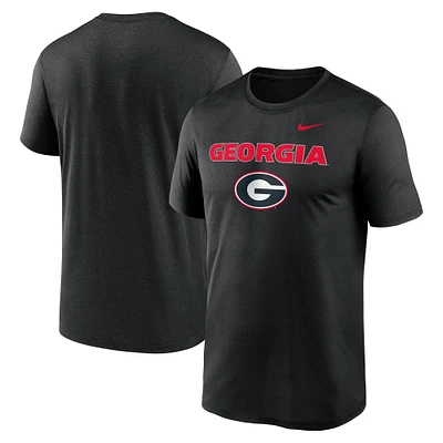 T-shirt Nike Georgia Bulldogs Lockup Legend Performance pour homme, noir
