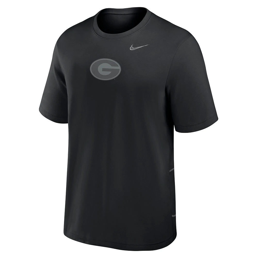 Men's Nike Black Georgia Bulldogs Primary Statement Two-Hit Performance T-Shirt