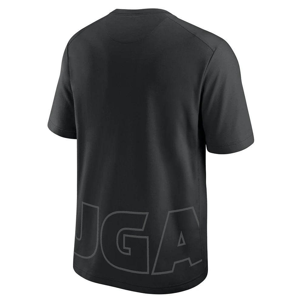 Men's Nike Black Georgia Bulldogs Primary Statement Two-Hit Performance T-Shirt