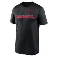 T-shirt Nike noir pour hommes des Georgia Bulldogs Primetime Legend Wordmark