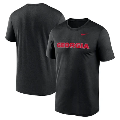 T-shirt Nike noir pour hommes des Georgia Bulldogs Primetime Legend Wordmark