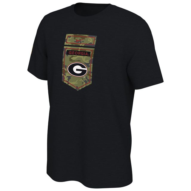 T-shirt pour homme Georgia Bulldogs Veterans Camo Nike noir