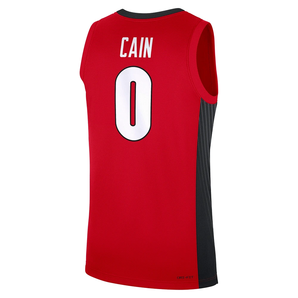 Men's Nike Blue Cain Red Georgia Bulldogs NIL Basketball Replica Player Jersey