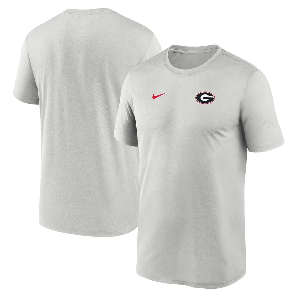Men's Nike Gray Georgia Bulldogs 2025 Sideline Small Logo Legend Performance T-Shirt