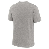 Men's Nike Heather Gray Georgia Bulldogs Arch Over Logo Tri-Blend T-Shirt