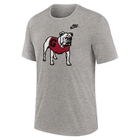 Men's Nike Heather Georgia Bulldogs Blitz Legacy Primary Tri-Blend T-Shirt