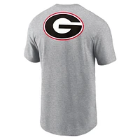 Men's Nike Heather Gray Georgia Bulldogs Campus 2-Hit Primary Mascot T-Shirt