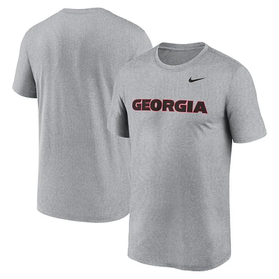 T-shirt Nike pour hommes, gris chiné, Georgia Bulldogs, Primetime Legend Wordmark