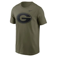 Men's Nike Olive Georgia Bulldogs 2024 Military Appreciation Tonal Logo Performance T-Shirt