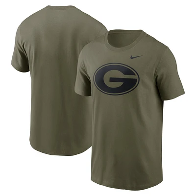 T-shirt Nike Olive Georgia Bulldogs 2024 Military Appreciation pour homme avec logo ton sur