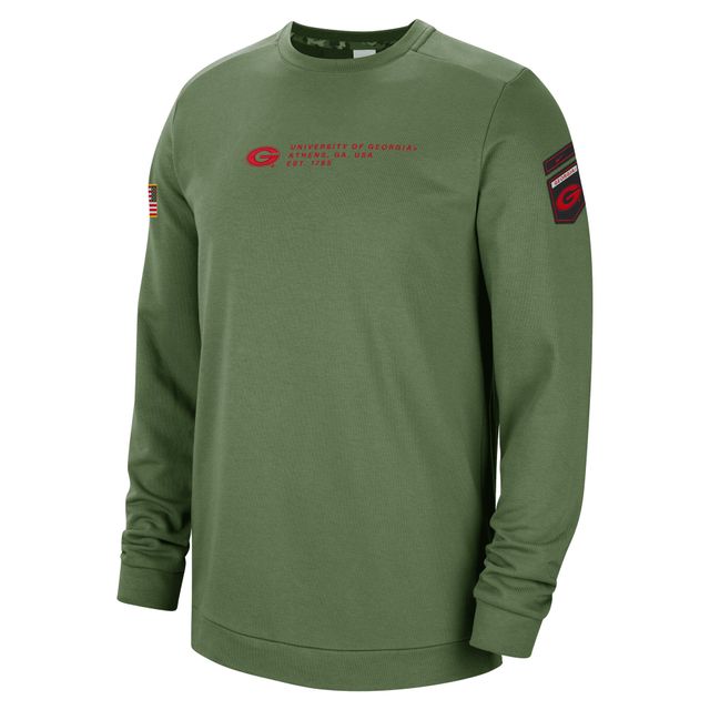 Sweat à capuche militaire Bulldogs de Géorgie olive Nike pour homme