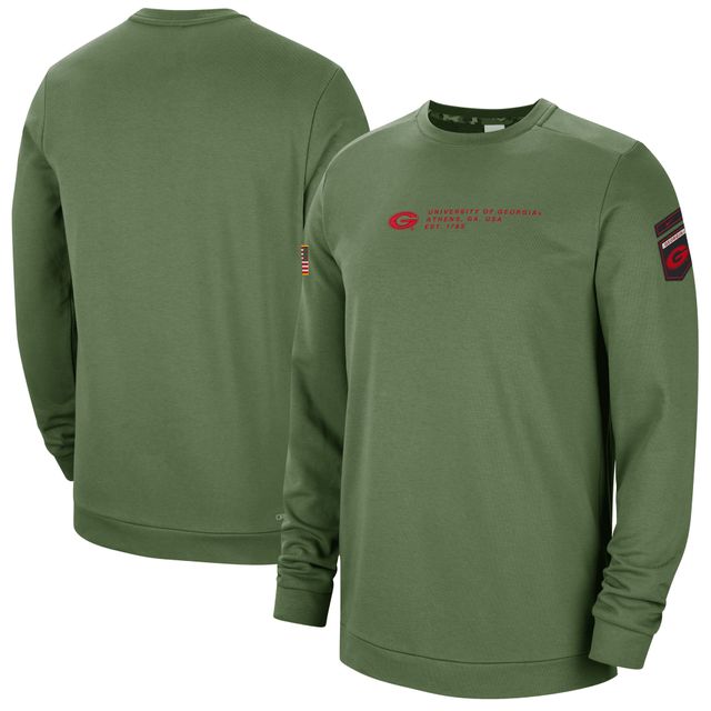 Sweat à capuche militaire Bulldogs de Géorgie olive Nike pour homme