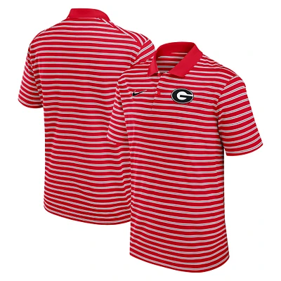 Polo de performance à rayures Nike pour hommes Georgia Bulldogs Primetime Victory rouge/blanc