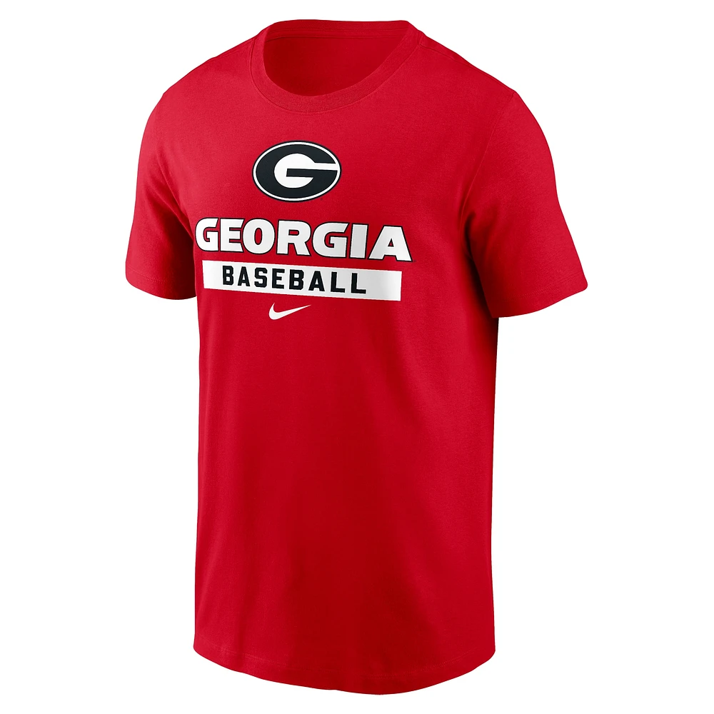 Men's Nike Red Georgia Bulldogs Baseball T-Shirt