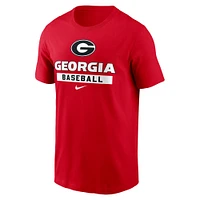 Men's Nike Red Georgia Bulldogs Baseball T-Shirt