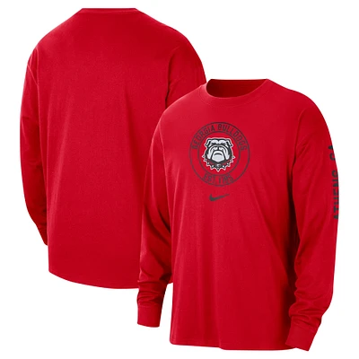 T-shirt Nike à manches longues Heritage Max90 des Georgia Bulldogs pour homme, rouge