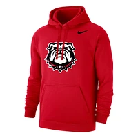 Men's Nike Red Georgia Bulldogs Logo Club Pullover Hoodie