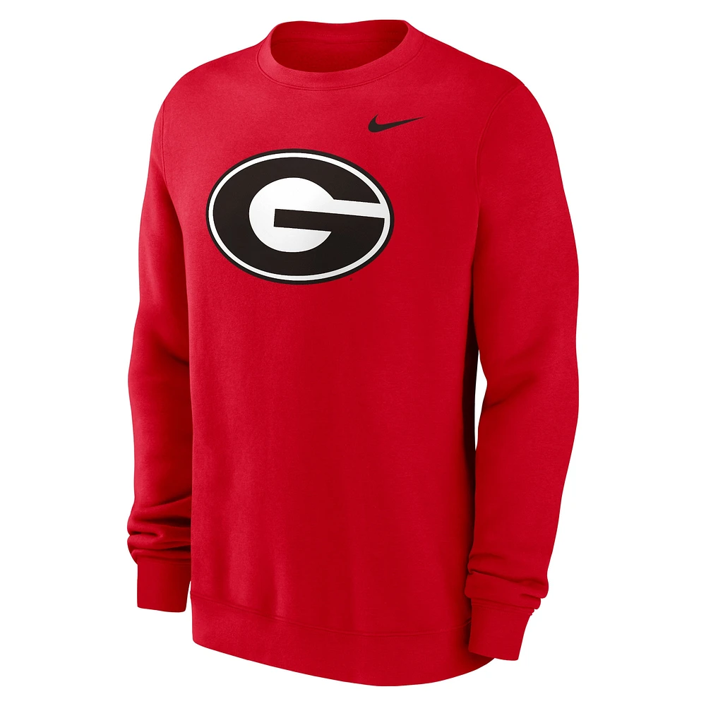 Men's Nike Red Georgia Bulldogs Primetime Fleece Pullover Sweatshirt