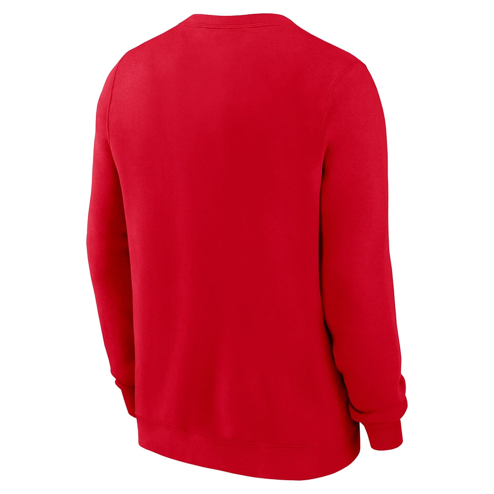 Men's Nike Red Georgia Bulldogs Primetime Fleece Pullover Sweatshirt