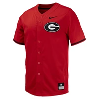 Maillot de baseball Nike pour hommes, réplique des Bulldogs Géorgie, rouge, à boutons complets